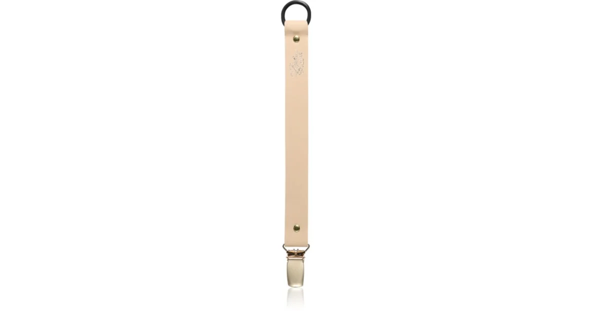 Bjällra Of Sweden Pacifier Clip Fermaglio Per Ciuccio Beige Faux Leather 1 Pz
