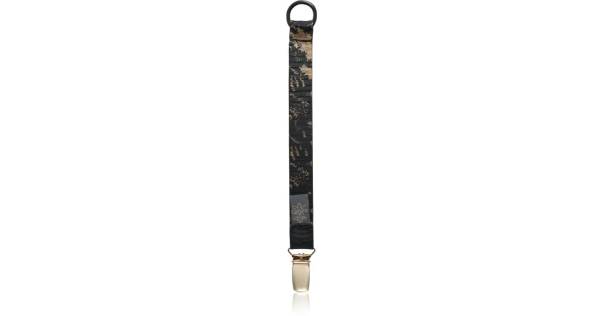 Bjällra Of Sweden Pacifier Clip Fermaglio Per Ciuccio Black Golden 1 Pz
