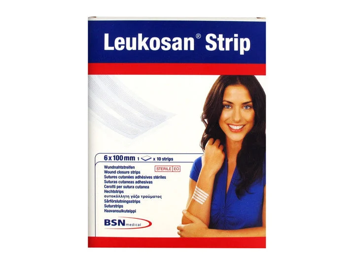 BSN Medical Leukosan Strip Suture Cutanee Adesivi Sterili 6 x 100mm 10 Strips