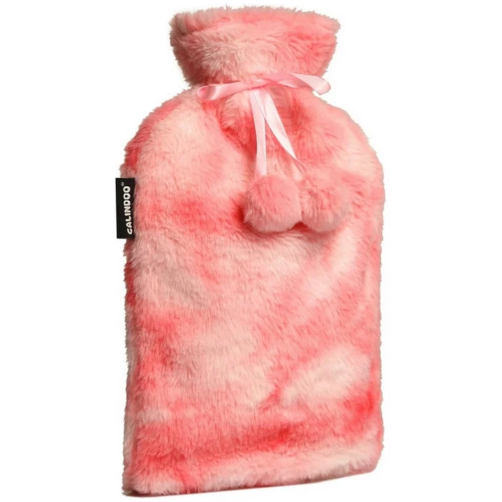 Borsa dell'acqua calda Calindoo con coperchio “TIE & DYE” 1,5 L – Rosa