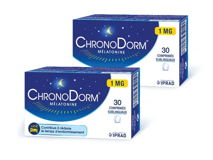 ChronoDorm Melatonina 1mg Riduzione del Tempo di Addormentamento 2x30 Compresse Sublinguali Lotto × 2