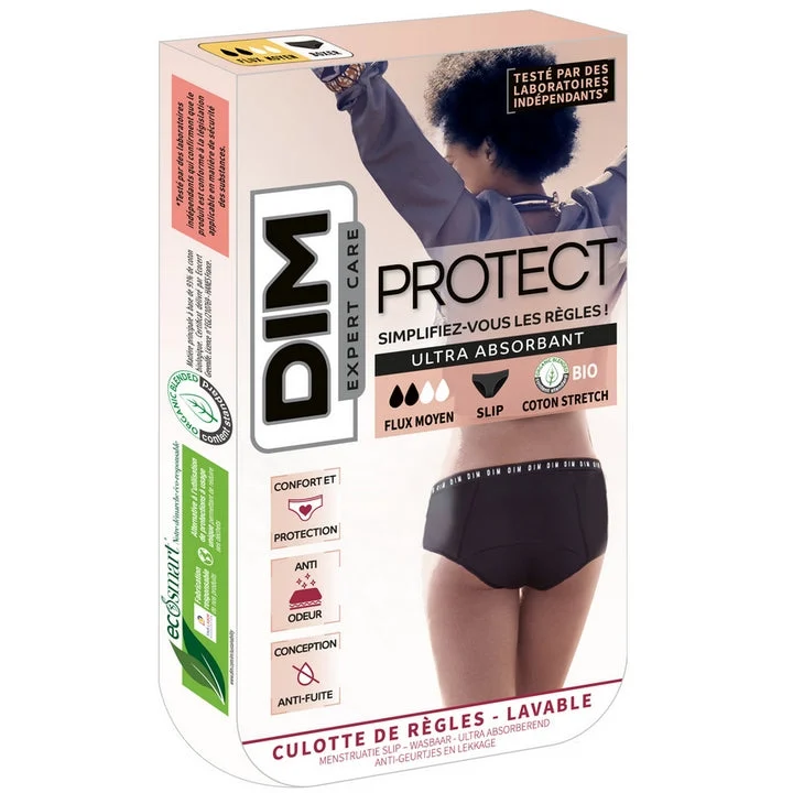 Dim Protect - Mutandine Mestruali Lavabili - Nera - Flusso Medio - Taglia 40/42