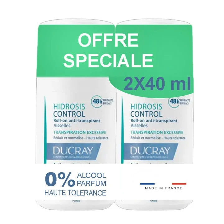 Ducray Hidrosis Control Roll-On Anti-Traspirante 48H 2x40ml Lotto × 2