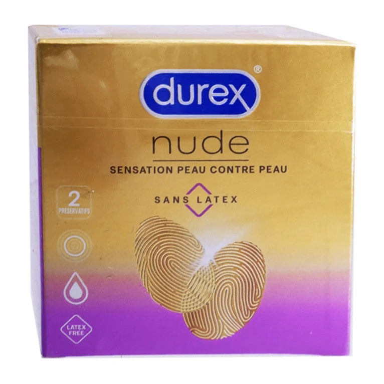 Durex Preservativi Nude Senza Lattice - Sensazione Pelle contro Pelle X2