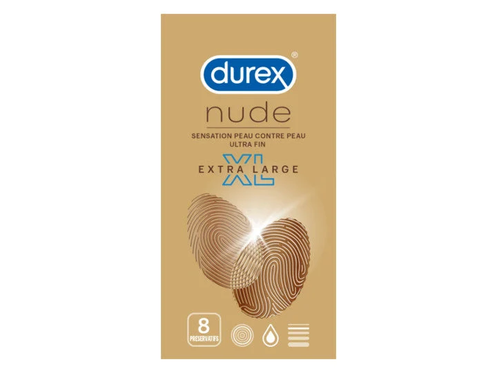 Durex Nude XL Taglie Forti Extra Large Extra Fine 8 preservativi