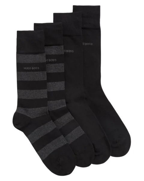 Hugo Boss strømper 2-pack str. 39-42 - Block Stripe