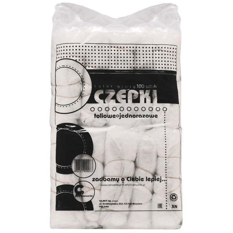 Cuffie monouso per parrucchieri Eko-Higiena con elastico, in plastica, 100 pezzi