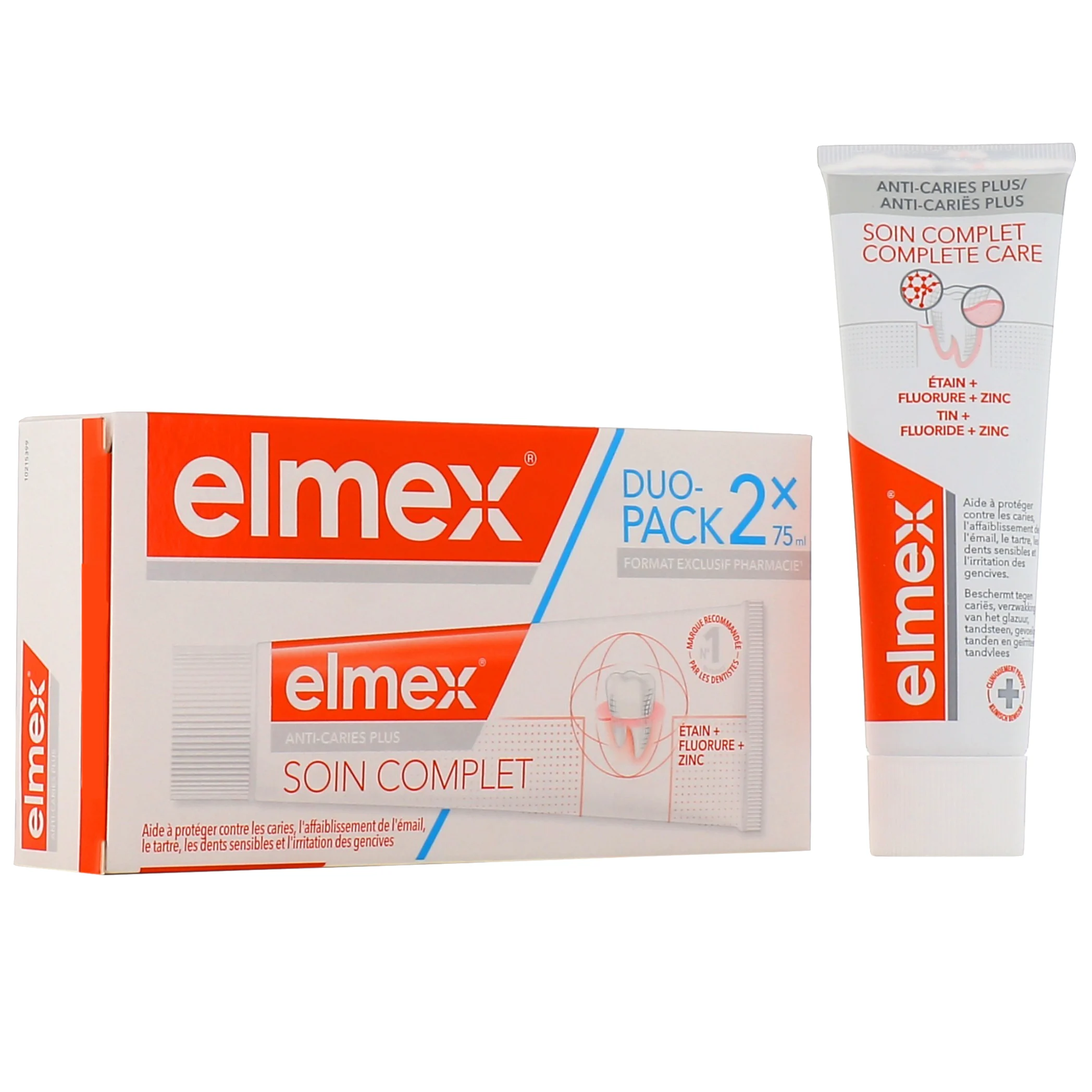 Elmex Anti-Carie Dentifricio Trattamento Completo Plus 2x75ml