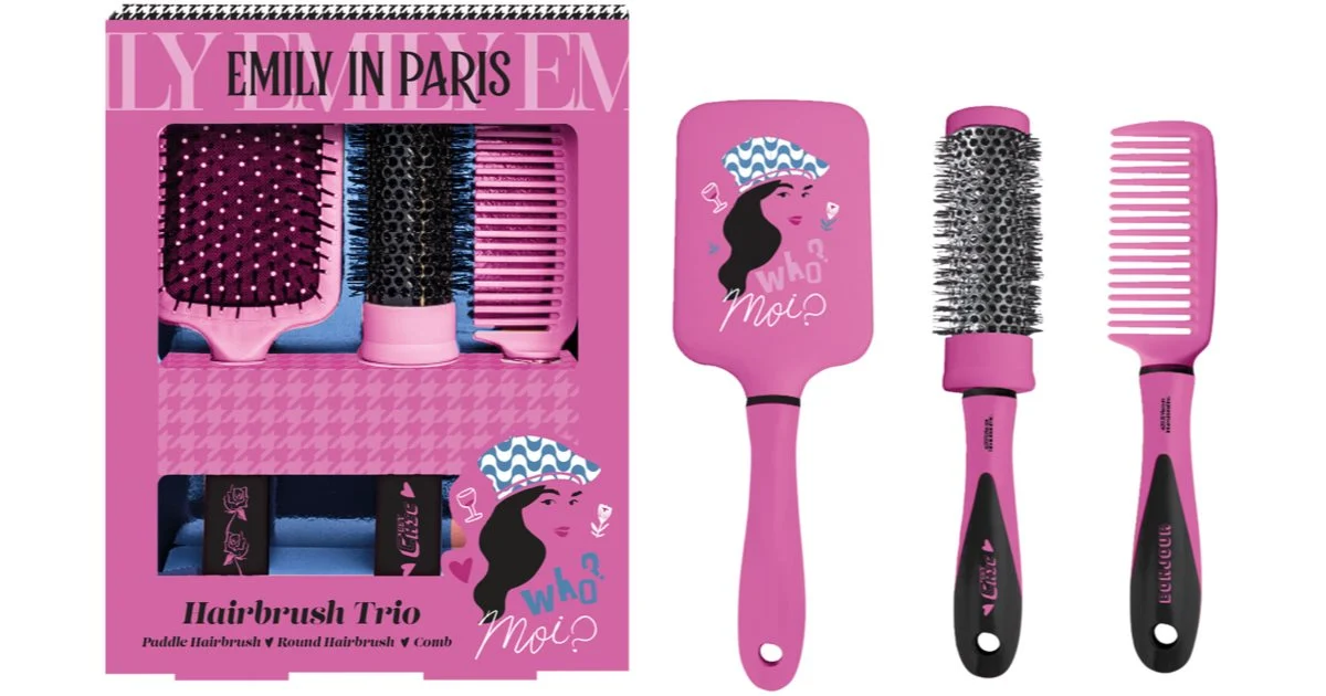 Emily In Paris Trio set di spazzole per capelli 3 pezzi