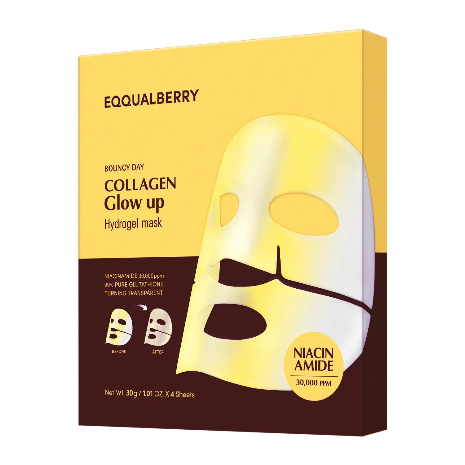 Eqqualberry Collagene Glow Up Hydrogel Maschera Illuminante Set 4x30g
