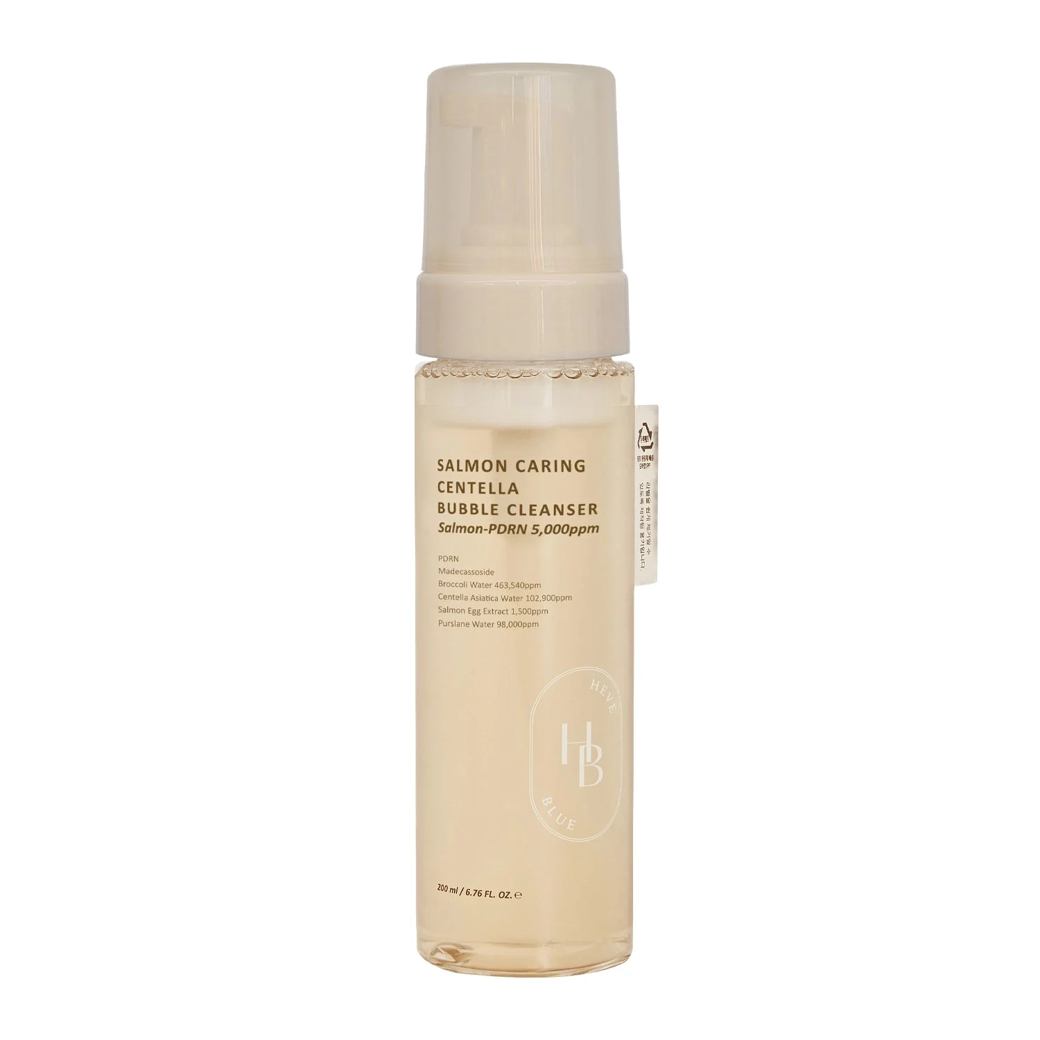 Heveblue Salmon Caring Centella Bubble Schiuma Detergente 200ml