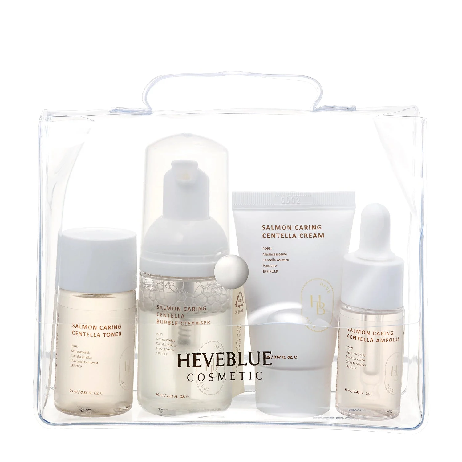 Heveblue Salmon Caring Centella Special Travel Kit 30ml 25ml 13ml 20ml