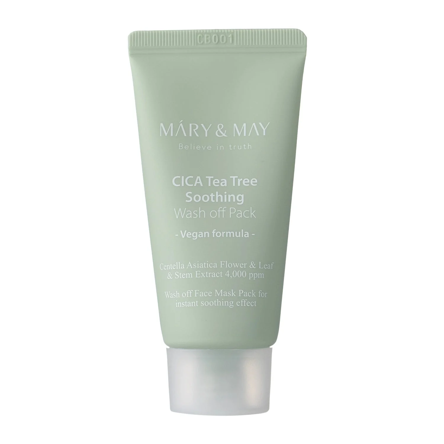 Mary&May Vegan CICA TeaTree Lenitivo Wash-off Pack Clay Maschera 30g