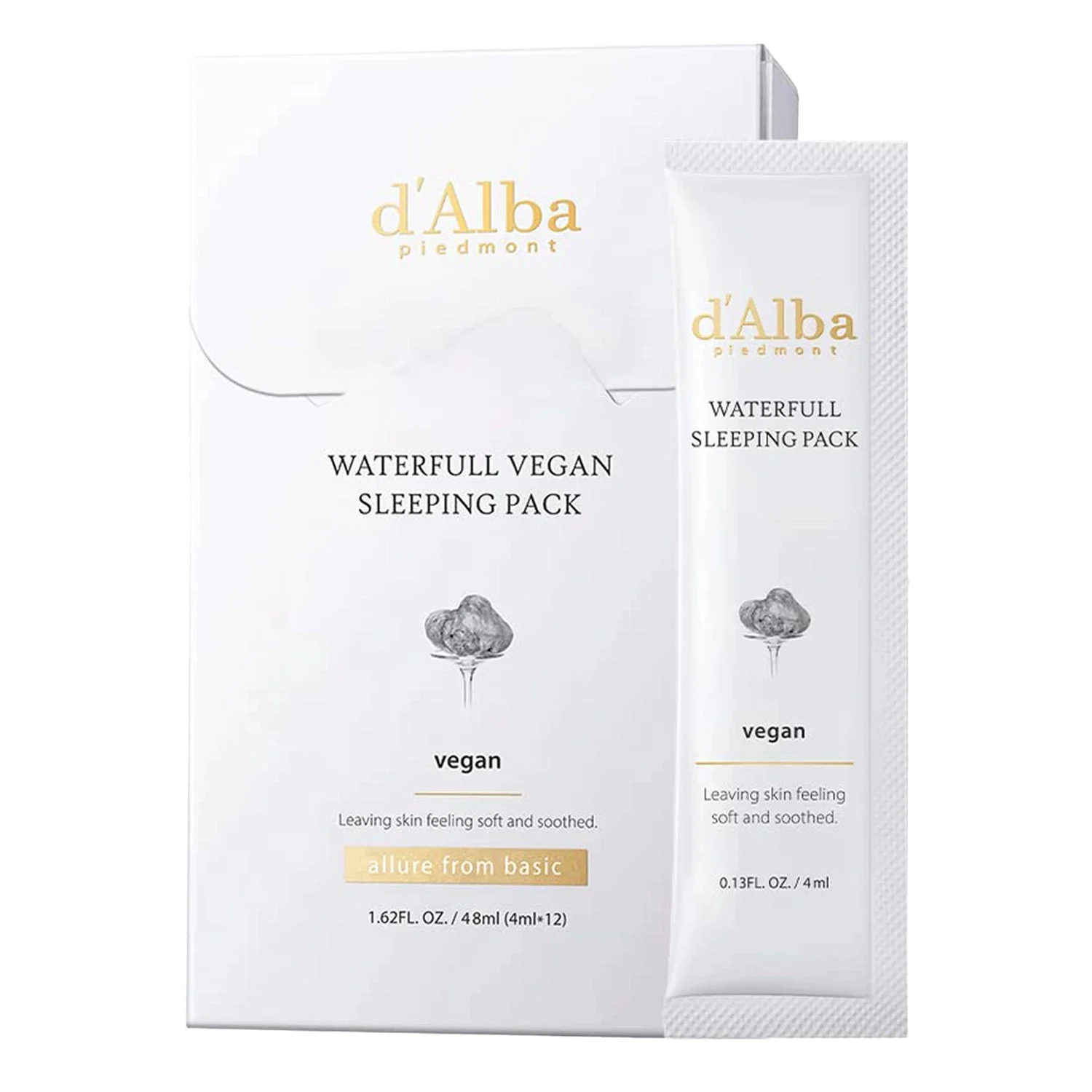 d'Alba Waterfull Vegan Sleeping Pack Maschera Notte Idratante 12x4ml