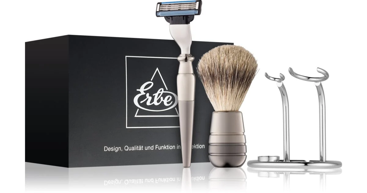 Erbe Solingen Rasoio Da Barba 6433 Mach 3 Titan Kit Per Rasatura Per Uomo