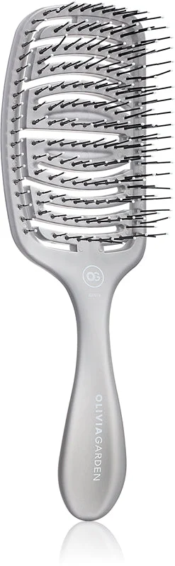 Olivia Garden ESSENTIAL CARE FLEX Medium Bristles spazzola per capelli grigio ghiaccio