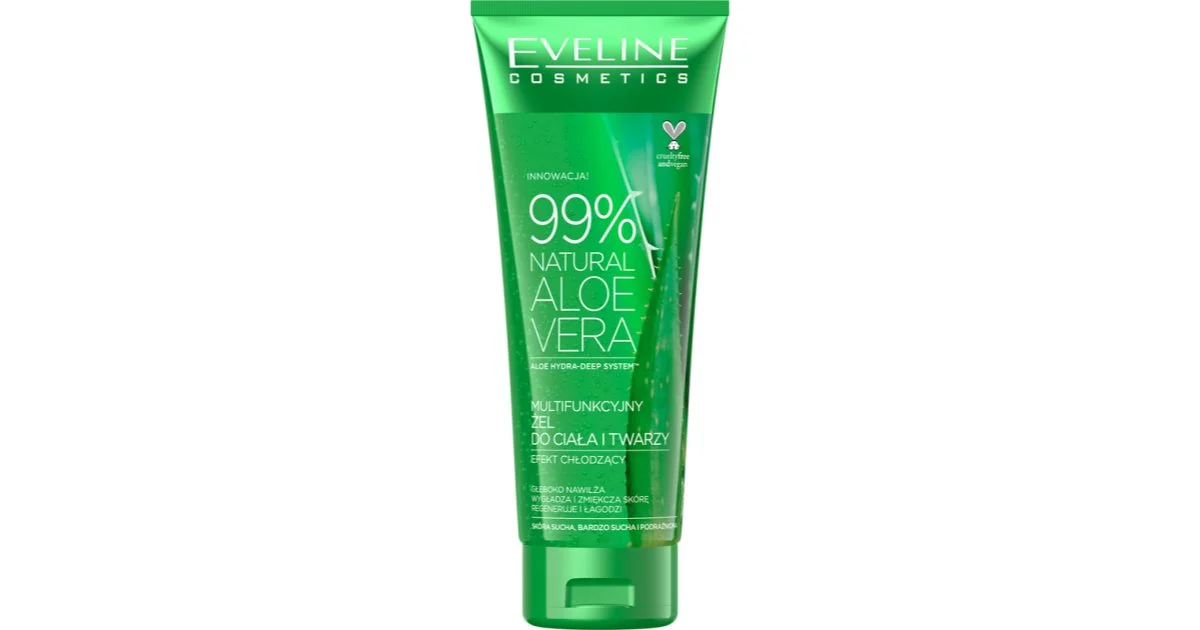 Eveline Cosmetics 99% Natural Aloe Vera Gel Idratante Per Viso E Corpo 250 Ml