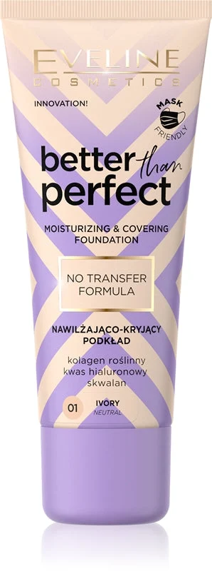 Eveline Cosmetics Better Than Perfect Fondotinta Coprente Effetto Idratante Colore 01 Ivory Neutral 30 Ml