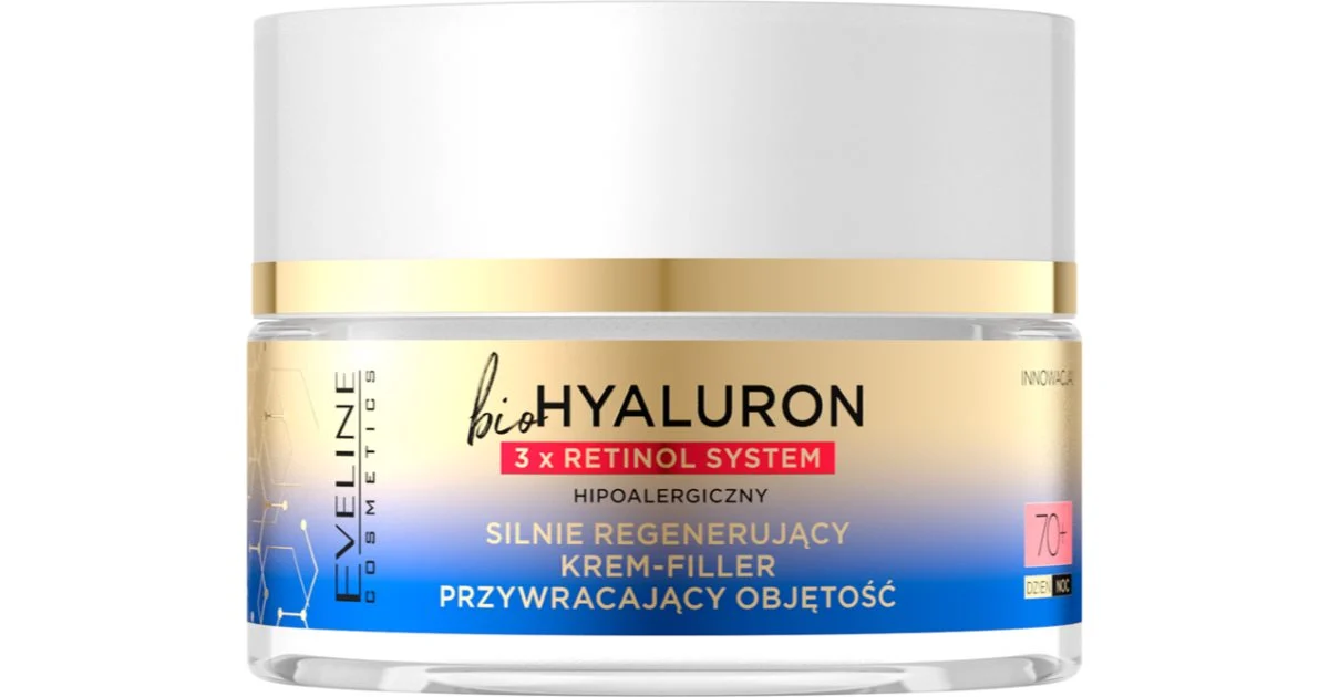 Eveline Cosmetics Bio Hyaluron 3X Retinol System Crema Rigenerante Intensa 70+ 50 Ml