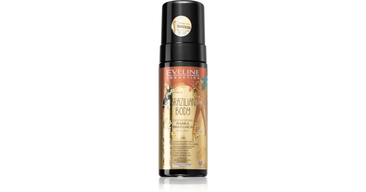 Eveline Cosmetics Brazilian Mousse Corpo Autoabbronzante Per Un'Abbronzatura Rapida 150 Ml