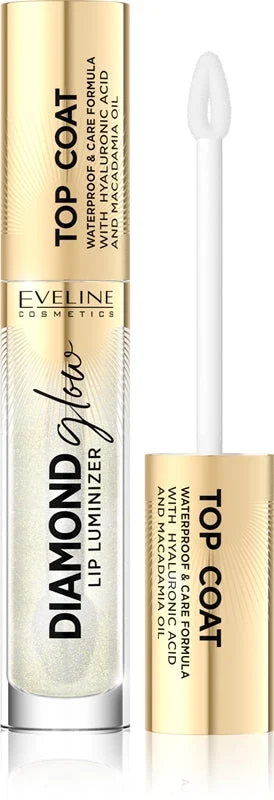 Eveline Cosmetics Diamond Glow Lucidalabbra Brillante Con Acido Ialuronico Colore 12 Top Coat 4,5 Ml