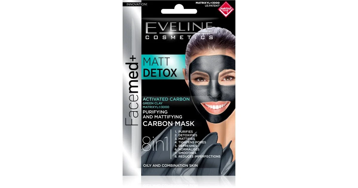 Eveline Cosmetics Facemed+ Maschera Viso Per Pelli Grasse E Miste 2X5 Ml