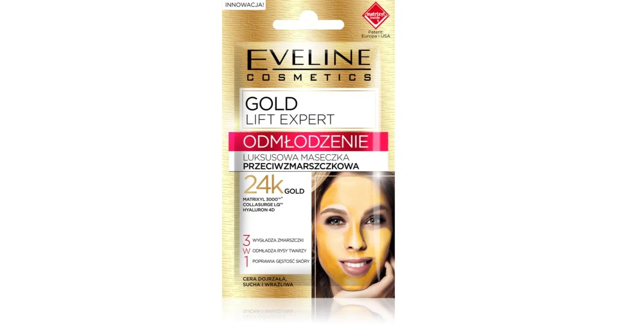 Eveline Cosmetics Gold Lift Expert Maschera Ringiovanente 3 In 1 7 Ml
