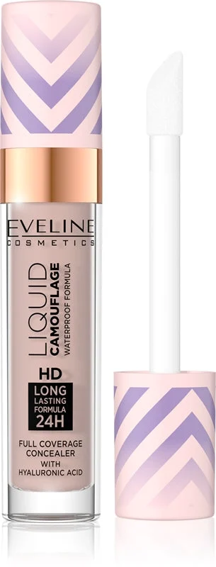 Eveline Cosmetics Liquid Camouflage Correttore Waterproof Con Acido Ialuronico Colore 04 Light Almond 7,5 Ml