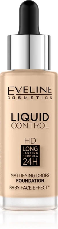 Eveline Liquid Control HD Fondotinta Gocce Opacizzanti 015 Vaniglia Leggera 32 ml