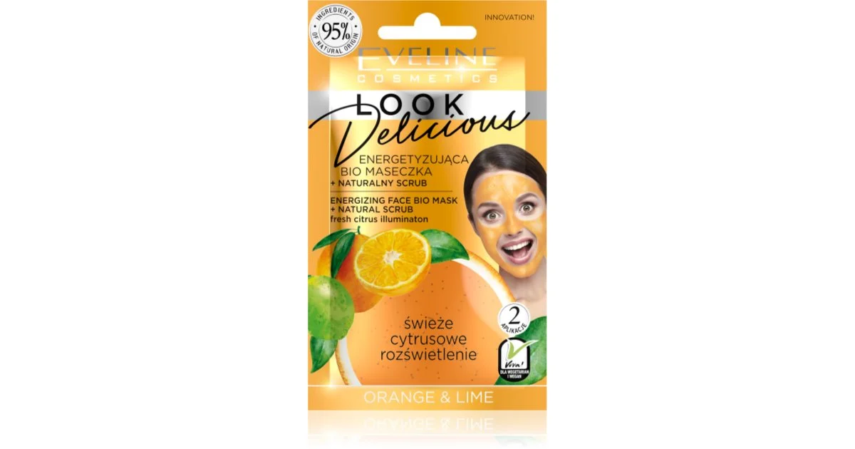 Eveline Cosmetics Look Delicious Arancio E Limone Maschera Idratante E Illuminante Effetto Scrub 10 Ml