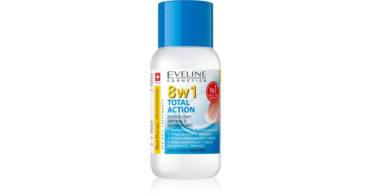 Eveline Cosmetics Terapia Unghie Professional Solvente Per Unghie Senza Acetone 8 In 1 150 Ml
