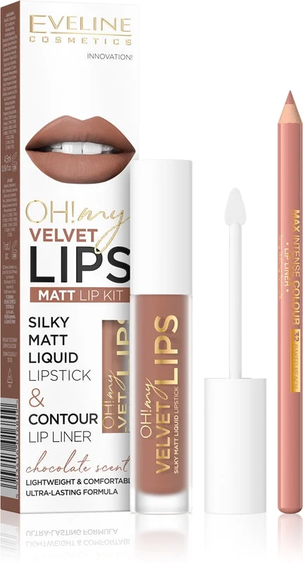 Eveline Cosmetics Oh! My Lips Velvet Kit Per Labbra 14 Choco Truffle 1 Pz