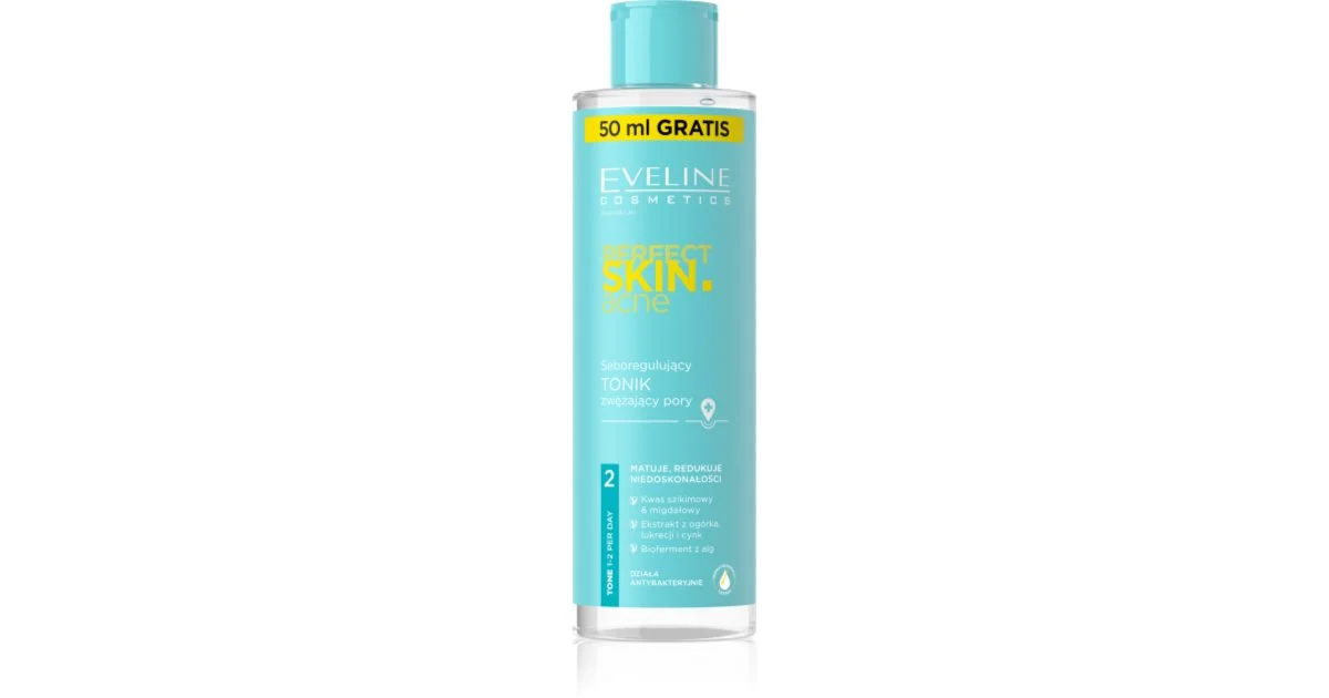 Eveline Cosmetics Perfect Skin .Acne Lozione Detergente E Calmante 200 Ml