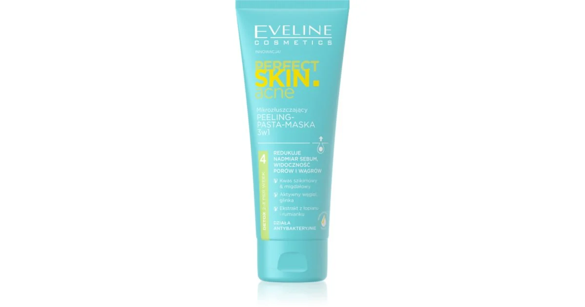 Eveline Cosmetics Perfect Skin .Acne Maschera Esfoliante 3 In 1 75 Ml