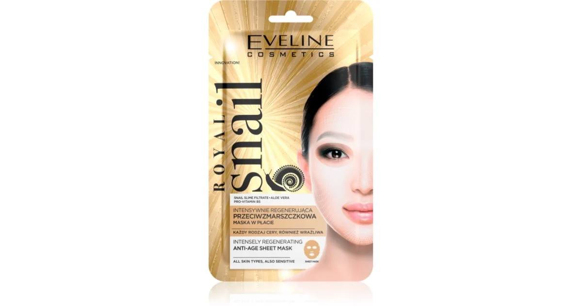 Eveline Cosmetics Royal Snail Maschera Lisciante Idratante Con Estratto Di Bava Di Lumaca 1 Pz