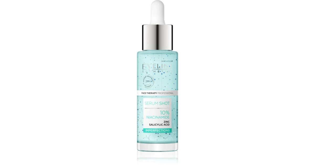 Eveline Cosmetics Shot 10% Niacinamide Siero Viso Per Pelli Grasse E Problematiche 30 Ml