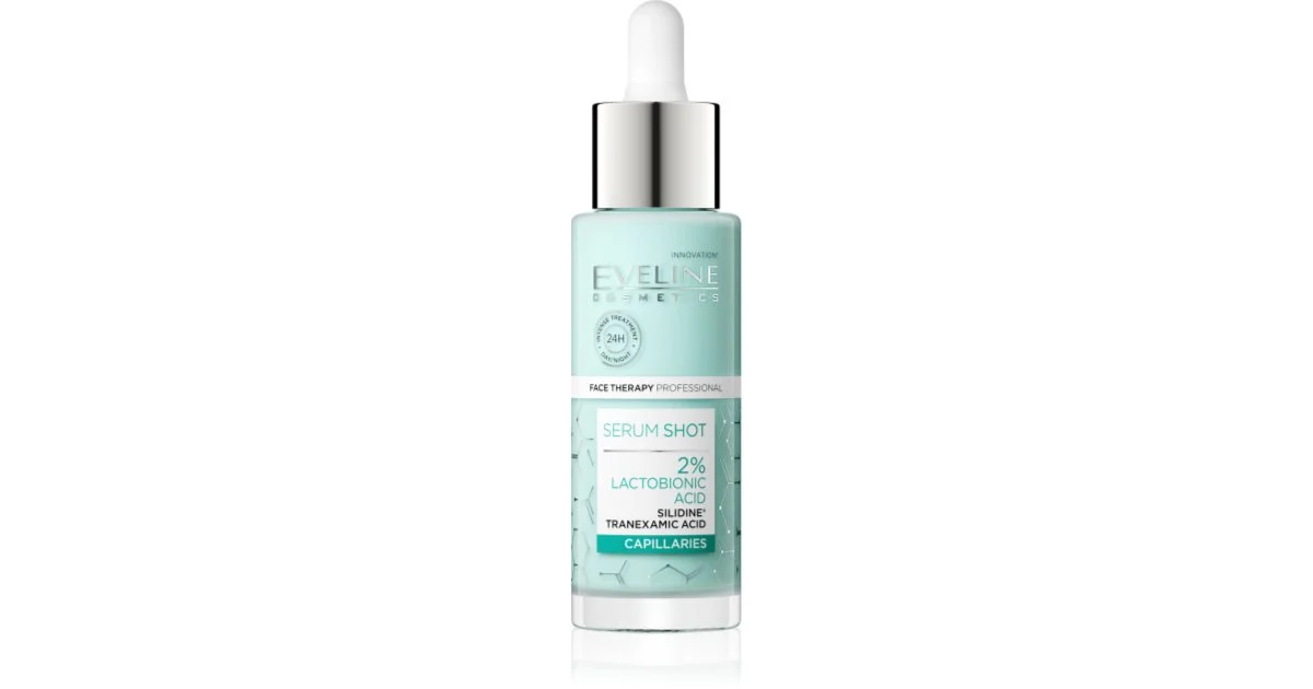 Eveline Cosmetics Shot Siero 2% Acido Lattobionico Lenitivo Contro Gli Arrossamenti 30 Ml