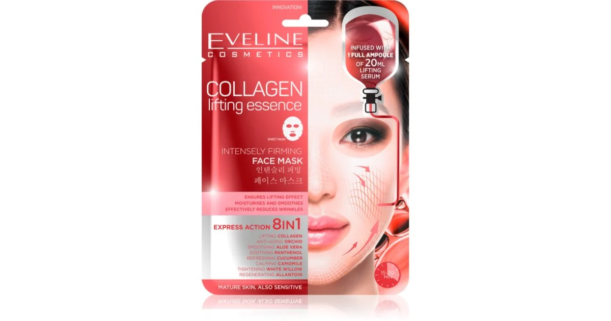 Eveline Cosmetics Sheet Maschera Liftante E Rassodante Con Collagene 1 Pz