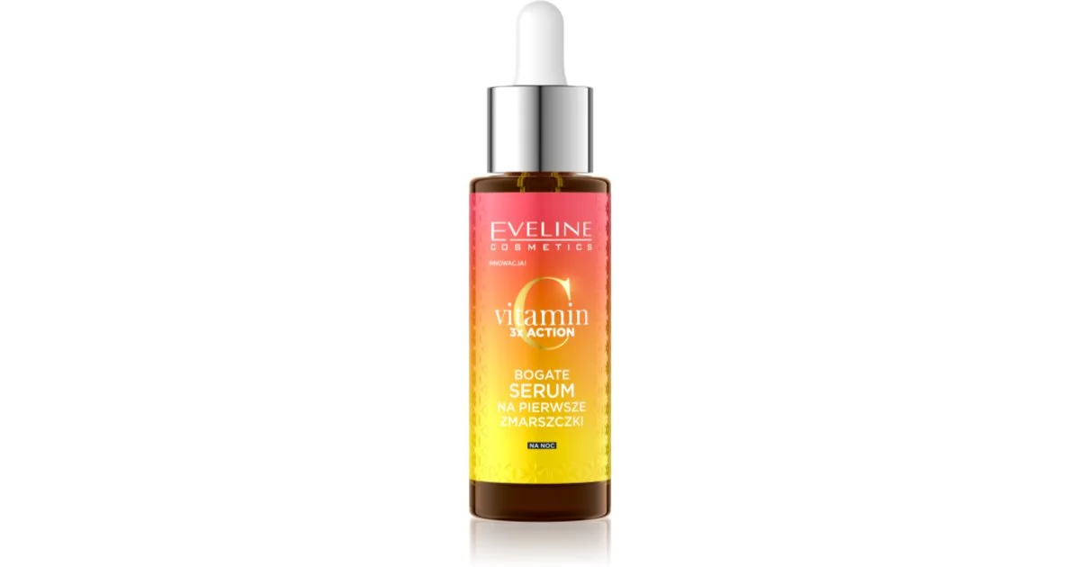 Eveline Cosmetics Vitamin C 3X Action Siero Notte Per Le Prime Rughe 30 Ml