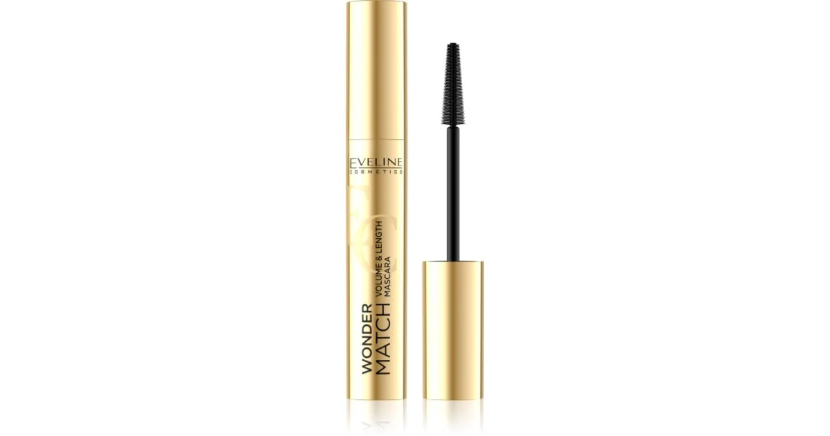 Eveline Cosmetics Wonder Match Mascara Per Ciglia Voluminose E Folte Colore Nero 7 Ml