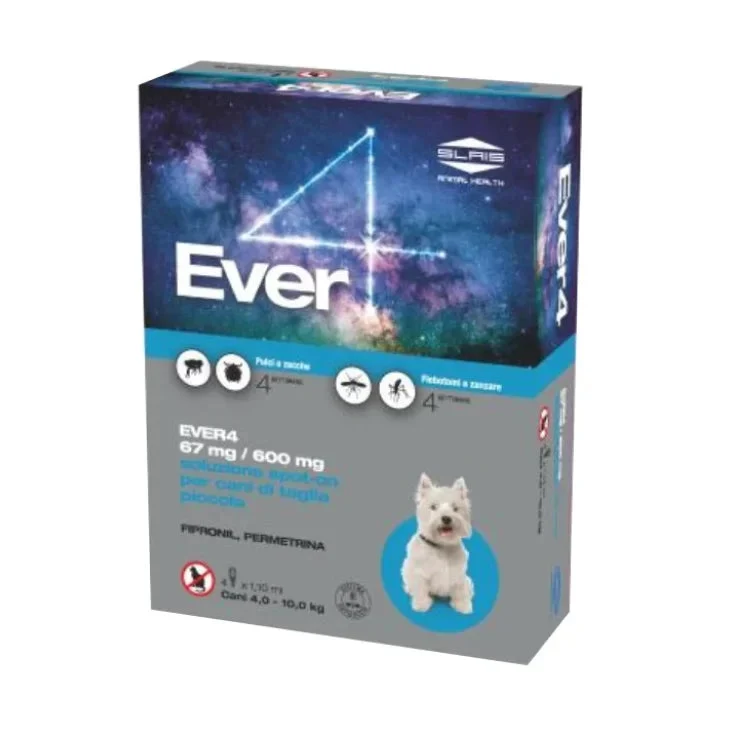 Alfamed s.a. Ever4 Spot-On per Cani 4 Pipette - S 4 - 10 Kg