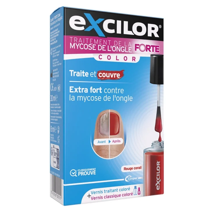 Excilor Trattamento Di Micosi Dell'unghia Forte - Colore Rosso Corallo - 30+8ml