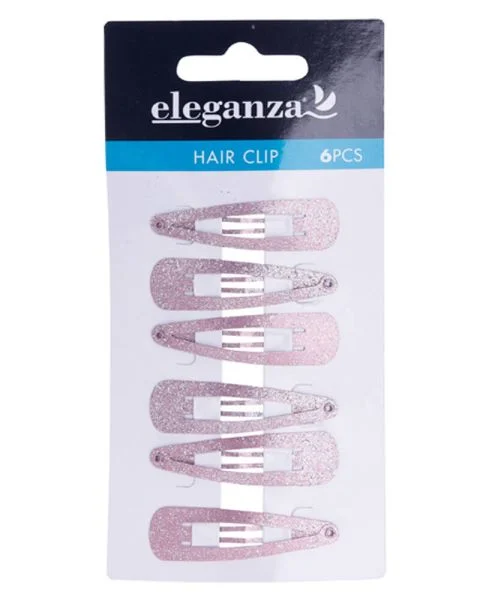 Eleganza Lyserøde Glimmer Hårspænder 4.7cm