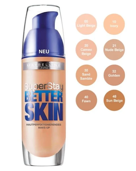 Maybelline SuperStay Better Skin, Flawless Finish Foundation - 05 Light Beige