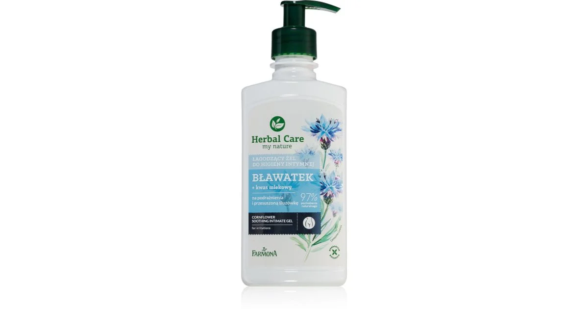 Farmona Herbal Care Cornflower Gel Lenitivo Per L'Igiene Intima Per Pelli Sensibili E Irritate 330 Ml