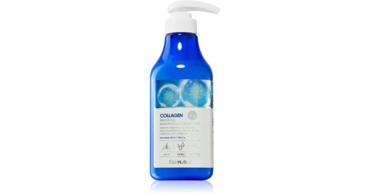 Farmstay Collagen Water Full Shampoo E Balsamo 2 In 1 Con Collagene 530 Ml