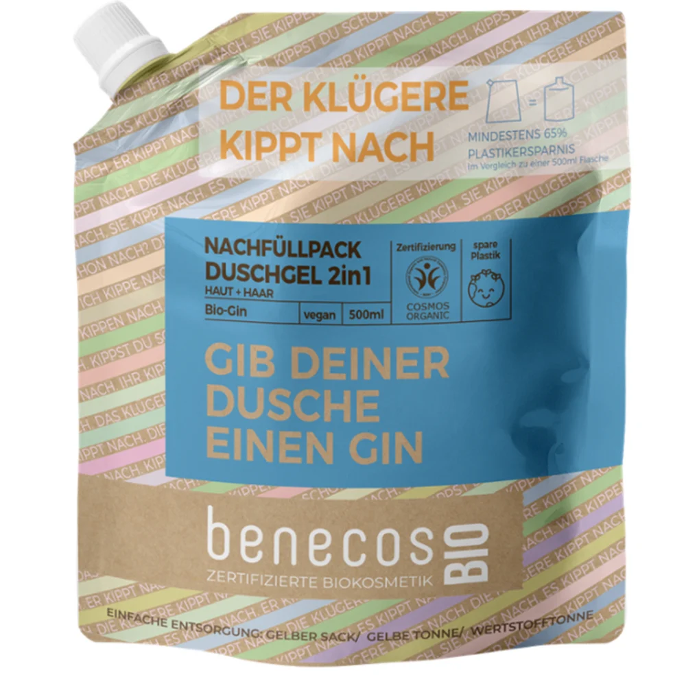 Benecos benecosBIO Gel Doccia 2in1 al Gin Bio Ricarica 500 ml