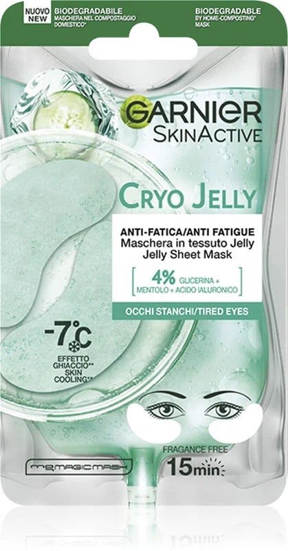 Garnier skin active maschera viso in tessuto crio gel occhi