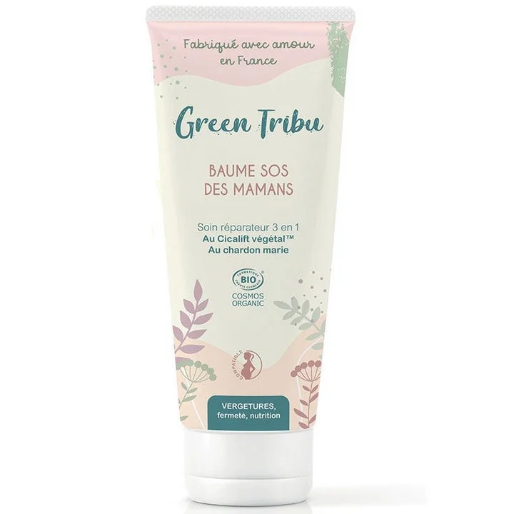 Green Tribu Balsamo SOS delle Mamme - Trattamento riparatore 3 in 1 - Smagliature, Solidità & Nutrizione - BIO 125 ml
