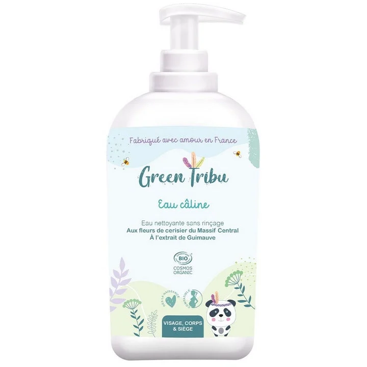 Green Tribù Acqua Coccole - Acqua Detergente senza Risciacquo - Viso, Corpo & Sedile - BIO 500 ml